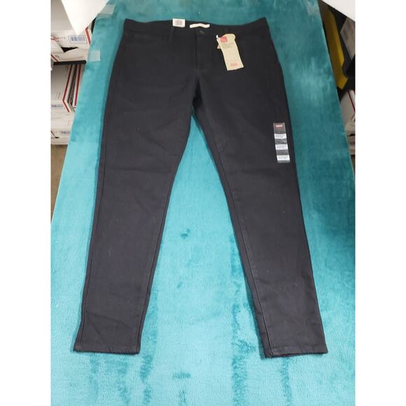 Levis 720 Jeans Size 18 Womens Black Pants Stretch Denim High Rise Skinny NWT - Picture 2 of 16